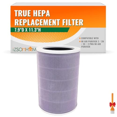 IZSOHHOME Compatible with Mi Air Purifier 1C 1H 1, 2C 2H 2S, Pro,Mi Air Purifier HEPA Replacement Filter M8R-FLH,Triple Layer with Activated Carbon(Purple)