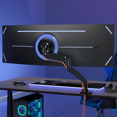Ultrawide Monitor-Arm Heavy Duty 22-57‘’ - PUTORSEN Aluminum Single Monitor Mount Holds up to 59.4 lbs, Premium Adjustable Desk Mount Stand, VESA 75/100/200 mm, Black 6