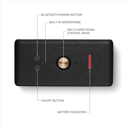 Marshall Emberton III Portable Bluetooth Speaker - Rugged Waterproof IP67 Design | Loud Stereo Sound, Deep Bass with 32+ Hr Playtime | Compact and Wireless for Travel and Outdoors - Black & Brass 6