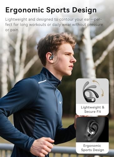 jaddsa Wireless Earbuds, ANC Noise Cancelling Sport Ear Buds with Multifunctional Touch Screen, Bluetooth 5.4 Headphones, Bass Stereo Sound, 5 EQ Over The Ear Earbuds for Sports/Workout/Gym-Black 7