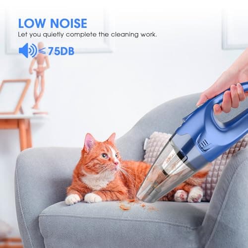 YOOHI Lightweight Small Vacuum Cleaner Cordless – 6000Pa Mini Hand Held Vacuum, LED Light, 20–25 Mins Runtime, USB Charging, 500ML Cup – Handheld Vacuum Cordless Rechargeable for Car/Office/Home 8
