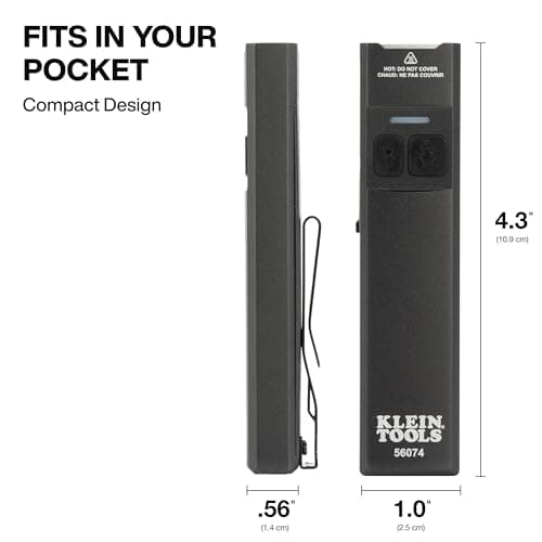 KLEIN TOOLS 56074 EDC Pocket Flashlight with Green Laser, Three Brightness Modes up to 1000 Lumens with Turbo Mode, Built-in Floodlight, <1mW, 510 to 530nm, Class 2, Rechargeable 6