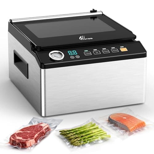 TIITSS Chamber Vacuum Sealer, 230W Powerful Vacuum Packing Machine with 6.8QT/6.4L Large Chamber and 12-inch Seal Bar for Meats, Soups, Sauces and Liquids, Ideal for Home and Commercial Use