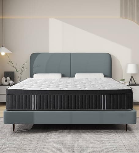 Huyamy Full Size Mattress,12 Inch Hybrid Full Mattress in a Box with Memory Foam & Individual Pocket Spring for Edge Support,Pressure Relief,Medium Firm.