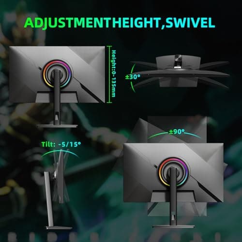 CUNPU 27-inch Gaming Monitor 300Hz QHD(2560× 1440p), 1MS,Fast IPS,142% sRGB, MAX400Nit, VESA,FreeSync, Built-in Dual Speakers, HDMI 2.1& DP 1.4,Height/Pivot/Tilt/Swivel Vertical Monitor, for PS5/Xbox 6