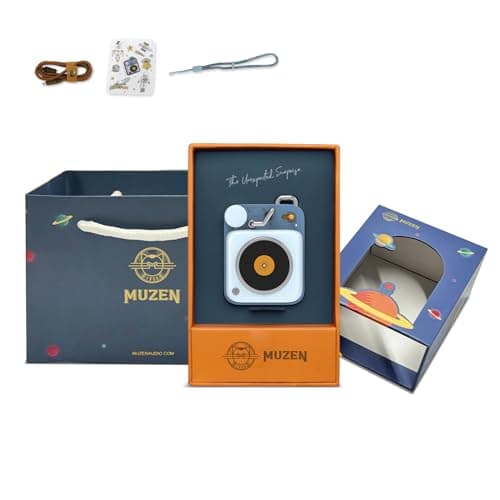 Muzen Mini Bluetooth Speaker, Button Small Cute Portable Metal Retro Wireless Speaker with Loud Volume Great Sound and Portable Lanyard & Gift Bag for Office Classic Vintage Decor