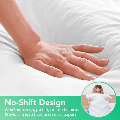 Celeep Bed Pillows (2 Pack) - Pillow Set Queen Size - Hotel Quality Sleeping Pillows for Side, Stomach and Back Sleepers - Microfiber Filling - Soft and Supportive (Queen) 3