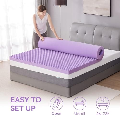 SINWEEK 2 Inch Egg Crate Memory Foam Mattress Topper Twin Size, Soft Mattress Pad for Back Pain Relief, Bed Topper, CertiPUR-US Certified 6