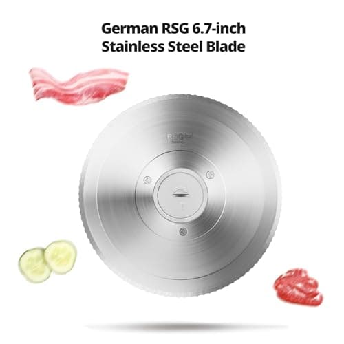 Foldable Meat Slicer, Electric Food Slicer with RSG 6.7" Stainless Steel Blade, Child Lock Protection, 0-20mm Adjustable Thickness, Food Slicer Machine for Meat Bread Cheese Fruits and Vegetables 5