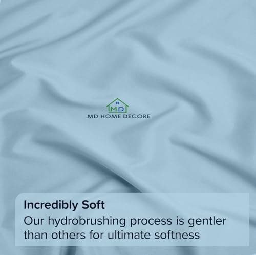 1 Fitted Sheet Only, 100% Egyptian Cotton, fitts Upto 15 Inch Deep Pocket, Bottom Sheets Only, King Size, Hotel Luxury Single Fitted Sheet Only, High Thread Count, Soft & Breathable, Light Blue Solid 6