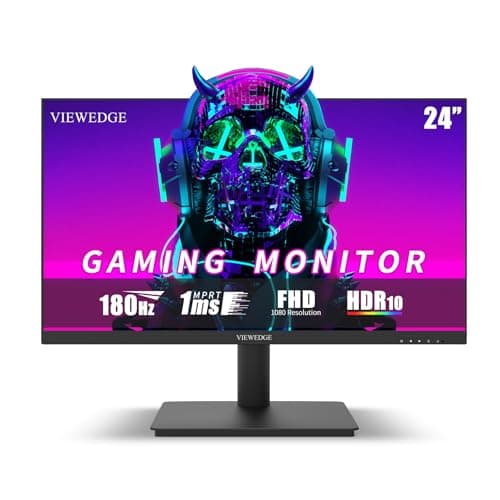 Viewedge 24 Inch Gaming Monitor with 180Hz, VA 1ms, FHD 1080p and HDR 10 PC Computer Monitor with 100% sRGB, Bluelight Filter, 2 HDMI & 1 DP Port, Support Freesync and Wall Mounted