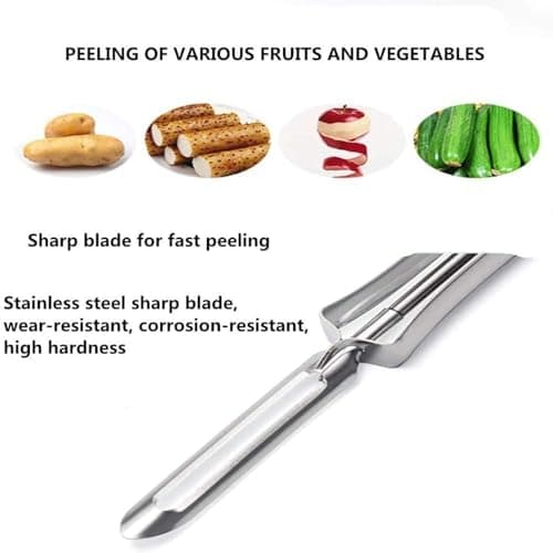 Aniso Kitchen vegetable peeler Stainless steel rotary peeler for vegetable and carrot fruit，with ergonomic safety and control handle-Dishwasher Safety 5