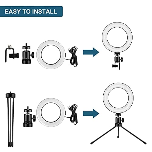 Sancheay Video Conference Lighting Kit, LED Ring Light for Webcam Lighting, 3 Light Modes & 10 Dimmable Brightness Levels, for Virtual Meeting, Remote Working, Broadcasting, Live Streaming, Makeup 8