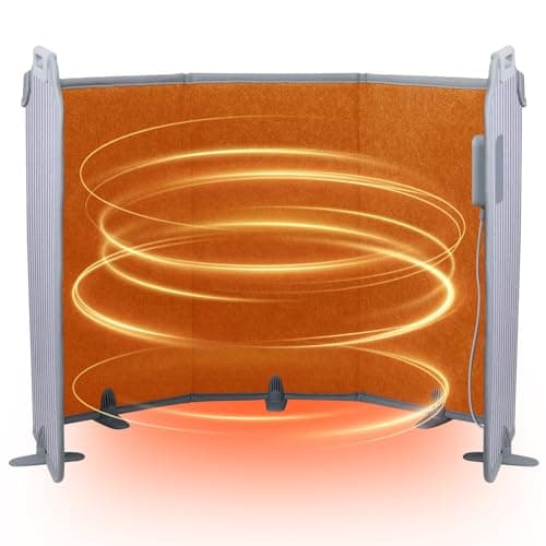 Under Desk Heater for Office, Foldable Under Desk Foot Warmer with 12H Timer & 8 Heat Levels, Portable Space Heater for Leg, Foot and Ankle, Safe & Quiet Anti-tilt Surrounding Panel Heater, Grey