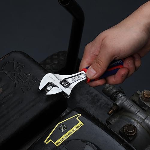 WORKPRO 6-inch Adjustable Wrench, Wide Jaw Opening Wrench with Rubber Anti-slip grip, Metric/SAE Scales, Premium Cr-V Steel, Chrome Plated 8