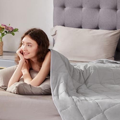 anfie Weighted Blanket King/Queen Size for Adults (80"x87" 20lbs Grey),Cooling Heavy Blanket for Sleeping Perfect for 190-210 lbs, Breathable Blanket for Adults & Couple All Season, Machine Washable 7