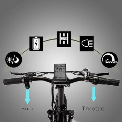 NARRAK Fat Tire Folding Electric Bike, 48V & 624Wh Lithium Removable Battery, Peak 1100W Brushless Motor, Max Speed 20Mph, M5 Large LCD Display, Suspension, Step-Over/Thru Frame (Step-Thru White) 7