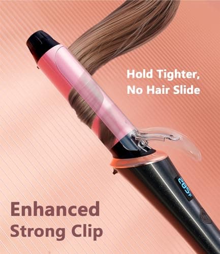 CIVEYA 1 Inch Travel Curling Iron, Temp Control Mini Hair Curler with Dual Voltage, 5 Adjustable Temperatures, Strong Clip, Auto Shut-off, Swivel Cord, Pink 6