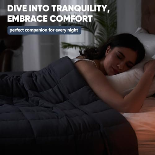 yescool Weighted Blanket for Adults (20 lbs, 60” x 80”, Grey) Cooling Heavy Blanket for Sleeping Perfect for 190-210 lbs, Queen Size Breathable Blanket with Premium Glass Bead, Machine Washable 7
