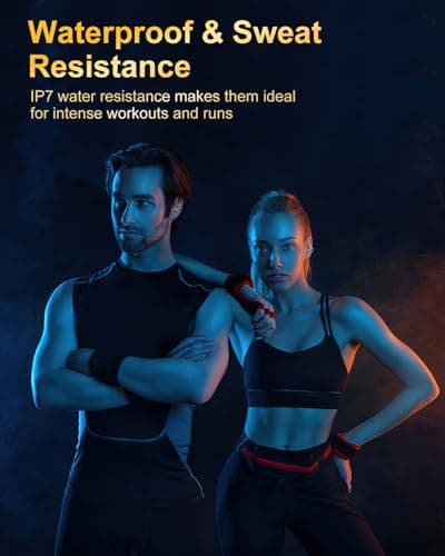 Wireless Earbuds, Bluetooth 5.4 Headphones Sport, Over Ear Buds with ENC Noise Cancelling Mic, 48H, Wireless Earphone with Earhooks, Stereo Deep Bass, IP7 Waterproof Ear Bud for Workout Running, Grey 7