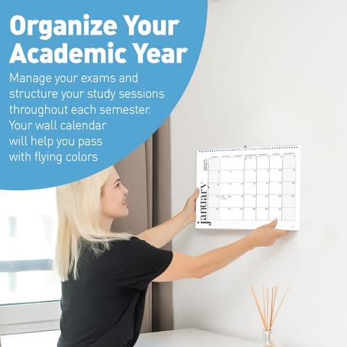 S&O Modern Minimal 2025 Wall Calendar - Tear-Off Monthly Calendar - 18 Month Academic Wall Calendar - Hanging Calendar to Track Anniversaries & Appointments - 13.5"x10.5”in 6