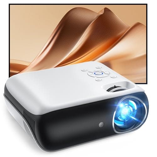Outdoor movie projector, native 1080P full HD, Bluetooth 5.1, HiFi speaker, 200-inch screen, compatible with laptops, smartphones, Xbox, PS5, suitable for home and bedroom