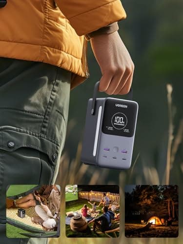 UGREEN 300W 48,000mAh Portable Charger Power Bank with Smart Digital Display, Lighting and SOS Mode, 153Wh 5 Ports USB C Battery Pack for Outdoor Camping and Home Backup for Laptop and More 8