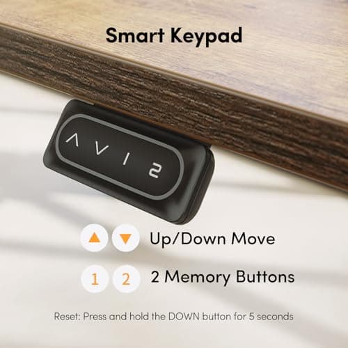 FEZIBO Electric Standing Desk Adjustable Height, 48 x 24 Inch Sit and Stand Desk, Home Office Desk, Ergonomic Workstation Computer Desk, Rustic Brown 7