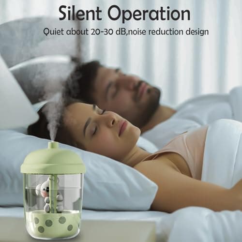 450ml Portable Mini Cool Mist Humidifier With Koala-Theme, USB Personal Auto Shut-Off, Ultra-Quiet (Coffee) 6