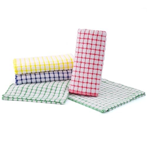 Kitinjoy Cotton 8 Pack Terry Kitchen Dish Cloths, 12 x 12 Inches Super Soft and Absorbent Dish Rags, Quick Drying Dish Towels for Washing Dishes, Mixed Color 9