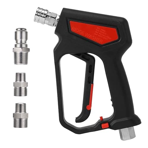 RIDGE WASHER Pressure Washer Gun 5000 PSI, 12 GPM, High Pressure Spray Gun with 1/4" Quick Connector, 3/8'' Quick Connect, M22-14 mm and M22-15 mm Fitting