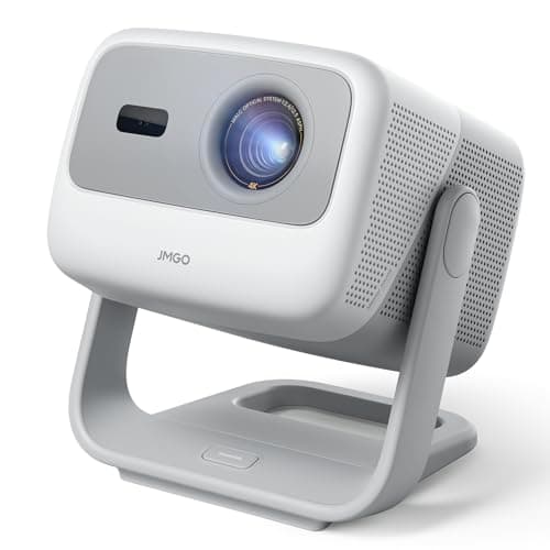 JMGO N1S 4K Smart Portable Projector, Triple Laser, 1100 ISO Lumens, Gimbal Instant Auto Focus, Google TV, Netflix, 110% BT.2020, Wi-Fi 6, HDR10, 10W Dolby Audio, Blu-ray 3D, 200" for Home, Outdoor.
