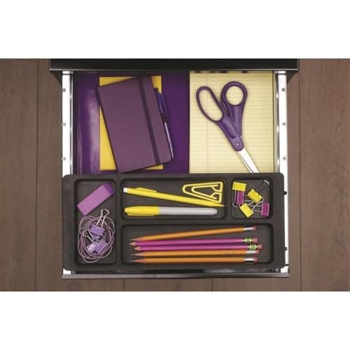 Hirsh Space Solutions 27" H x 14" W 3-Drawer Modern Metal File Cabinet with Pencil-Drawer, High-Sides, Letter Size, for Small Office/Home Office, in Black Finish 5