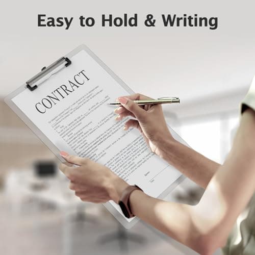 Macroclo Legal Size Clipboard, Clear 8.5 x 14 Clip Boards for Lawers, Low Profile Clip, Writing Board, Size 9 x 15 in, Office & School Supply 7