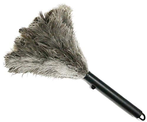 Premium Retractable Feather Duster-Genuine Ostrich Feathers with Metal-Wire Binding