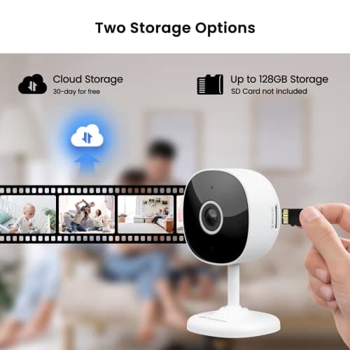 Indoor Security Camera, Galayou Upgrade 2K WiFi Camera for Baby/Pet/Elder with Remoting Control, Night Vision, 24/7 SD Card Stroage,Compatible with Alexa & Google Assistant 8