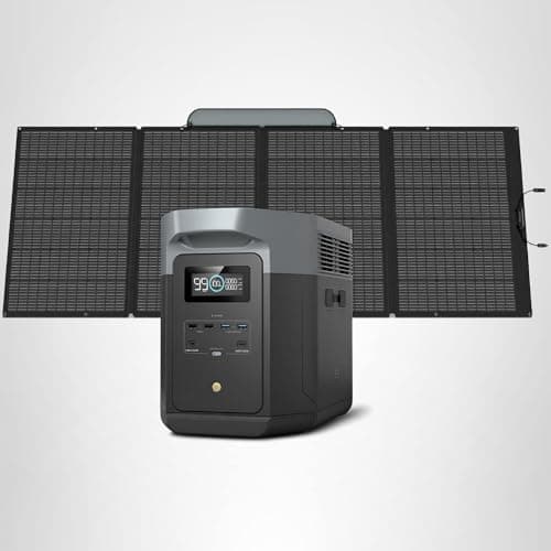 EF ECOFLOW Solar Generator DELTA 2 Max 2048Wh With 400W Solar Panel, LFP Battery Portable Power Station Up to 3400W AC Output Fast Charging 0-80% in 43 Min solar powered generator For Camping, RV 8