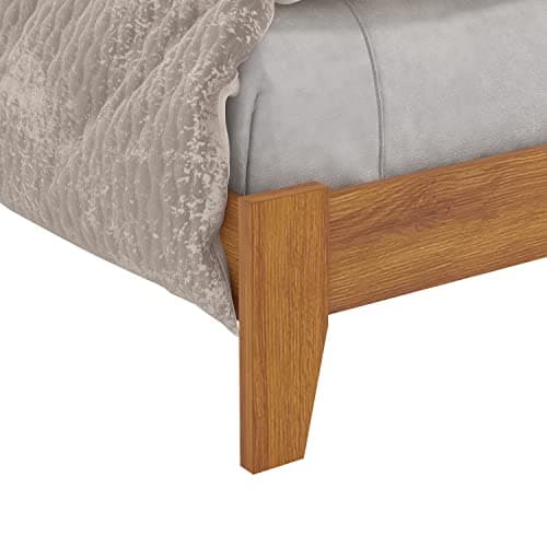 Galano Weiss Wood Platform Queen Bed Frame with Headboard, Fit 60'' x 80'' Mattress Foundation with Wood Slat Support, No Box Spring Needed, 64.2" L x 85.3" W x 40.1" H, Amber Walnut 7