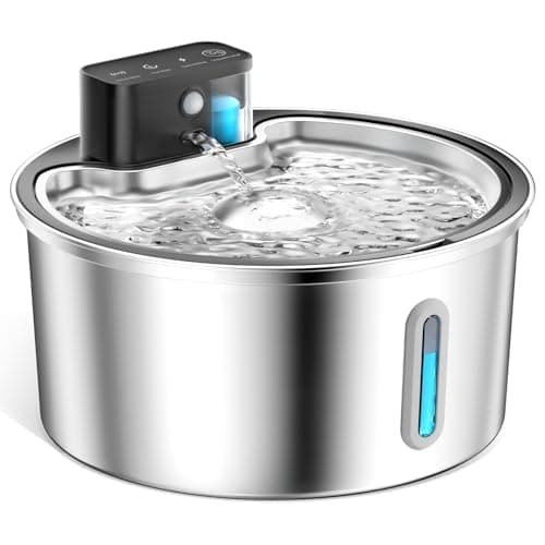 PawPoll Wireless Cat Water Fountain Stainless Steel - 3.2L/108oz Cordless Pet Water Fountain Battery Operated Cat Water Dispenser Ultra Silent Rechargeable Water Fountains for Cats and Dogs 9