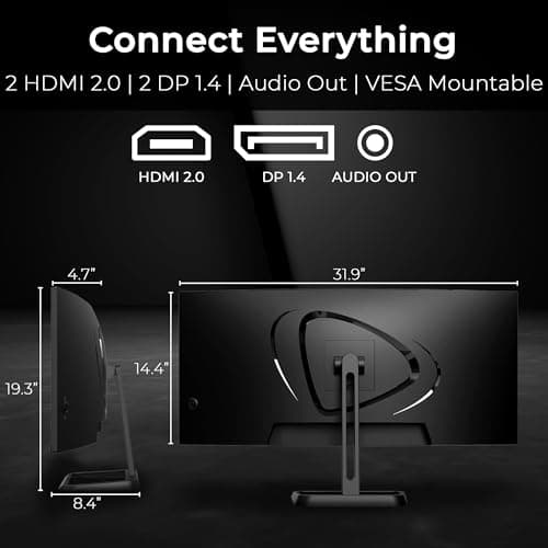 Deco Gear 34-Inch Business Curved Super UltraWide WQHD Monitor 3440 × 1440 R1500 100Hz 1ms 100% sRGB HDR 2× DisplayPort 2× HDMI Tilt Adjustable PIP/PBP Low Blue Light, American Seller 7