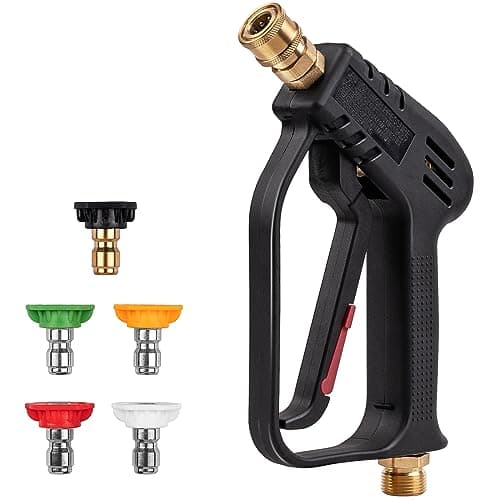 Pressure Washer Gun, Max 4000 PSI with 5 Colorful Nozzles, 1/4" Quick Connect Nozzles, Applicable to M22-14 Threaded Interface