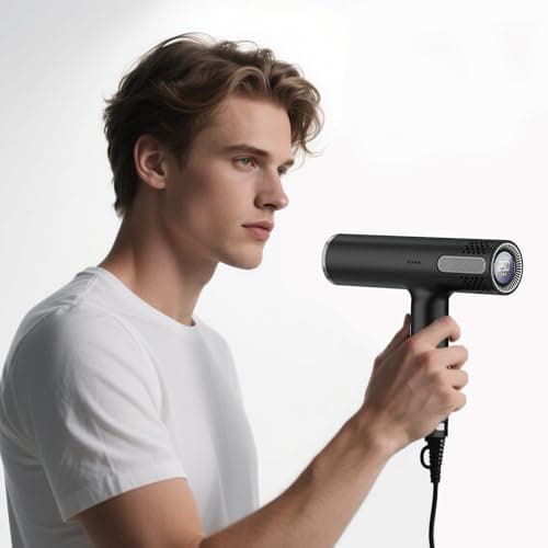 Lanvier Hair Dryer with Diffuser, Professional Ionic Blow Dryer for Women, Compact Lightweight Design Fast Drying, Intelligent 4 Heats, 3 Airflow Control, LCD Display, Cool Shot for Curly & All Hairs 7