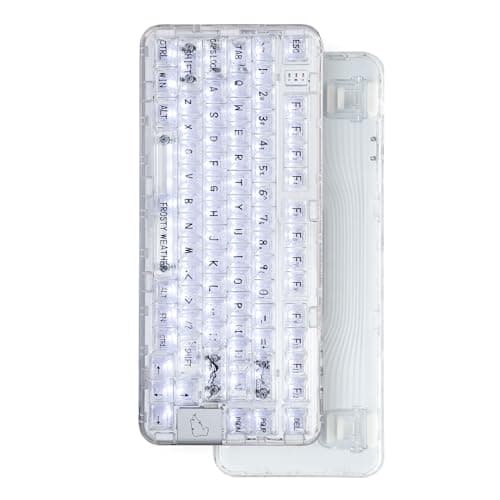 CoolKiller CK75 Transparent Mechanical Keyboard, Rechargeable Wireless Gaming Keyboard with RGB Backlit, Hot Swappable, Gasket Structures for Windows/Mac, 75% Design (White, Ice Tactile Switches) 8