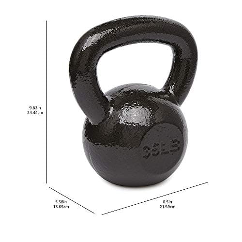 Amazon Basics Cast Iron Kettlebell for Strength Training, Wide Handle with Comfortable Grip, 35 Pounds, Black 6