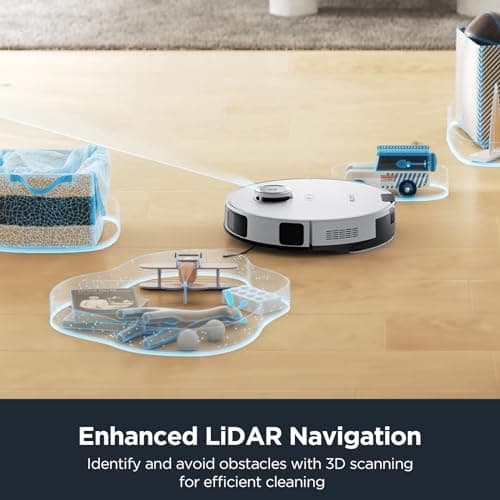 Eureka Robot Vacuum with Bagless Self Emptying Station, 2 in 1 Robotic Vacuum and Mop Combo, 60-Day Capacity, 4000Pa Suction, Auto Lifting Mop, LiDAR Navigation,NER E10s 5