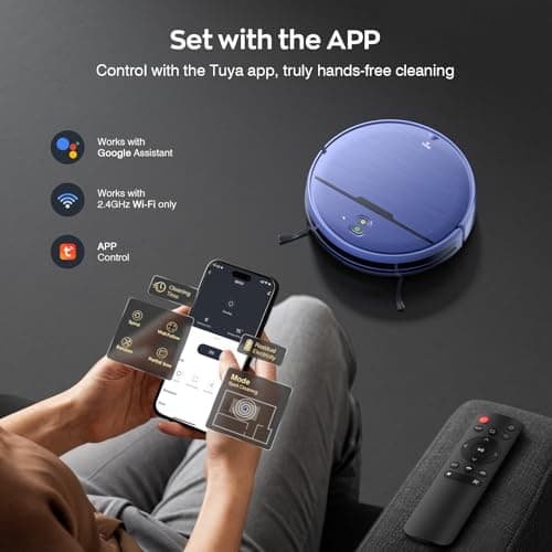iMartine Robot Vacuum Cleaner and Mop Combo with APP/Voice/Remote Control, Schedule, Strong Suction, Tangle-Free, Slim, Quiet, Auto Recharge for Homes with Pets, Low Pile Carpet & Hard Floors 6