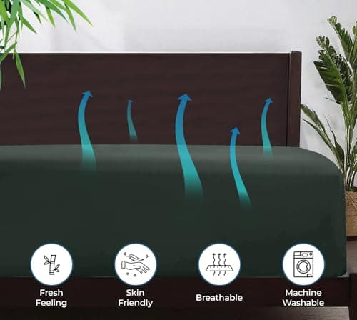 Royale Linen Bamboo Viscose Fitted Sheet King Only - Cooling King Size Fitted Sheets - Deep Pocket Up to 16" - Organic Viscose Derived from Bamboo - Breathable & Silky Bottom Sheet (78x80 Inch, Grey) 9