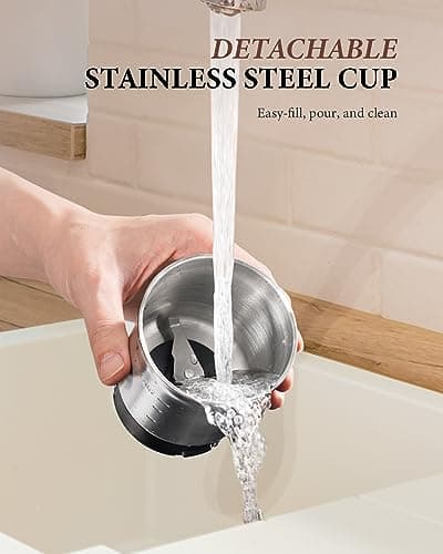 SHARDOR Adjustable Coffee Grinder Electric, Super Silent Electric Coffee Bean Grinder with Time-Memory Adjustment and Multi-Functional Stainless Steel Cup for Spices, Herbs, and Nuts Grinding, Gray 6