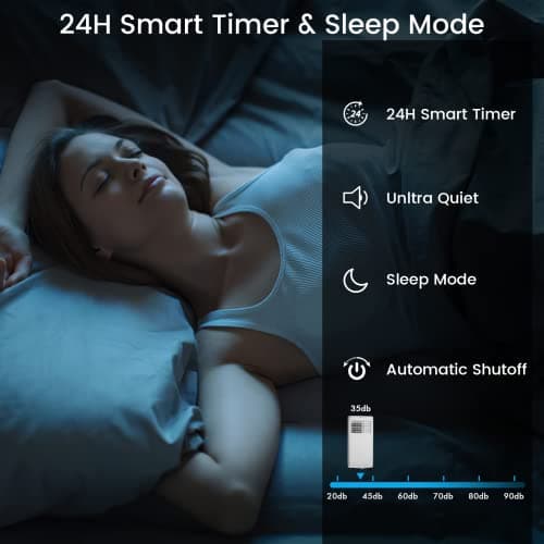 PUKAMI 8000 BTU Portable Air Conditioners,Portable AC Cools up to 350 Sq.Ft,Room Air Conditioner with Remote Control,Dehumidifier & 3-in-1 Floor Standing Air Conditioner 24Hrs Timer 5