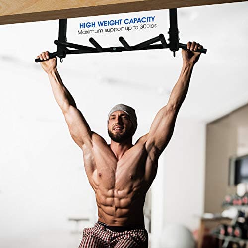 Yes4All Heavy Duty Wall Mounted Pull Up Bar – Multi-Grip Ceiling/Joist Mount Chin-Up Bar for Home Gym Strength Training, 300 lb Capacity, 5 Grip, Steel, Joist Mount, Black 6